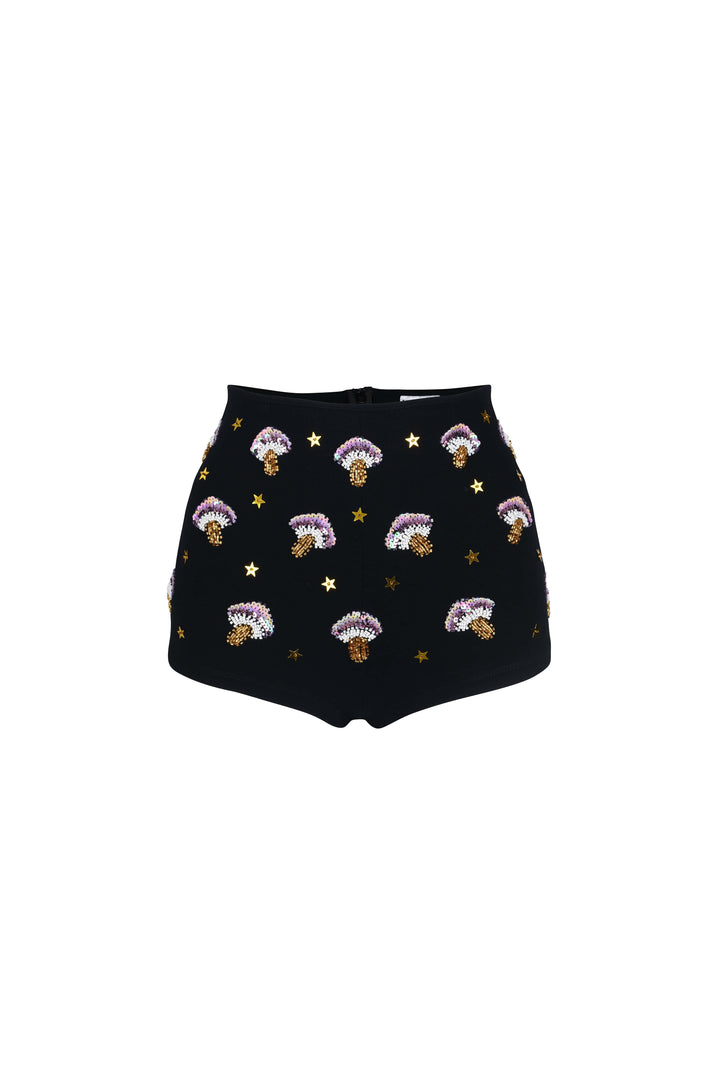 ARZAIA MUSHROOM HOT PANT SHORTS - BLACK - Her Pony