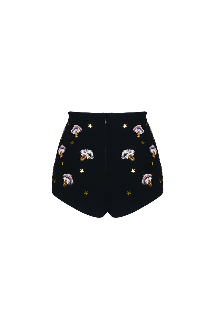 ARZAIA MUSHROOM HOT PANT SHORTS - BLACK - Her Pony