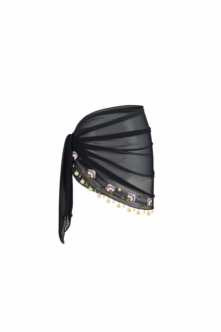 ARZAIA MUSHROOM MULTI WAY SCARF - BLACK - Her Pony