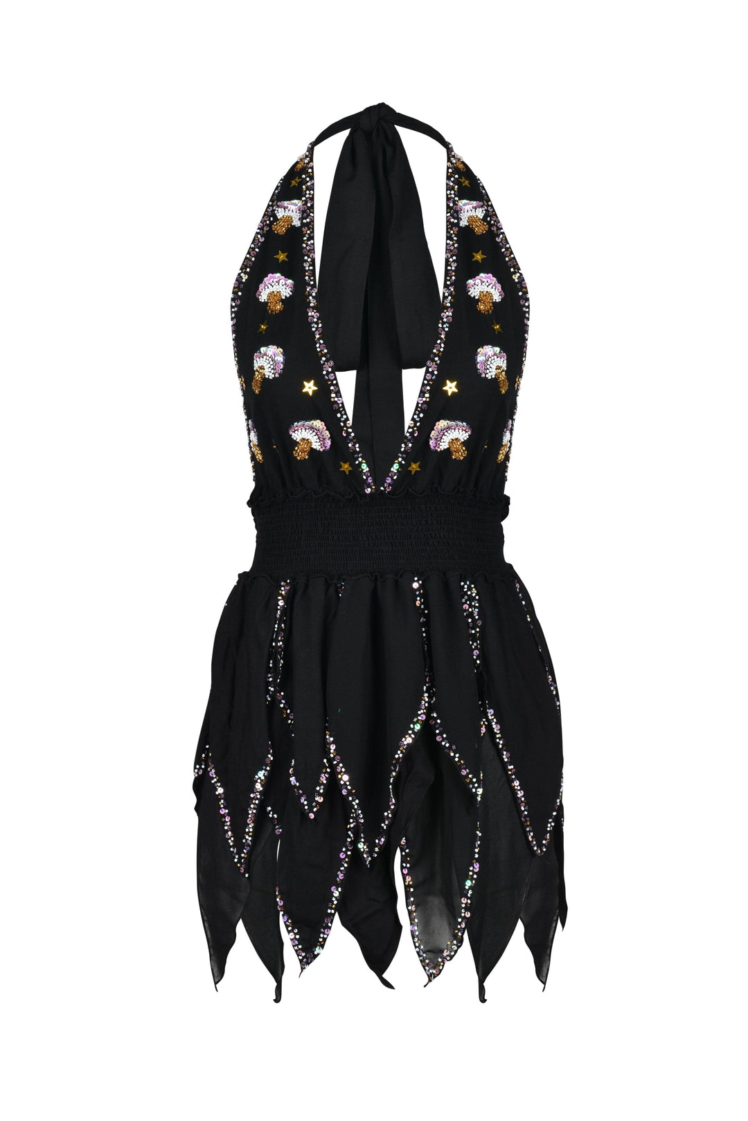 ARZAIA MUSHROOM PIXIE MINI DRESS - BLACK - Her Pony