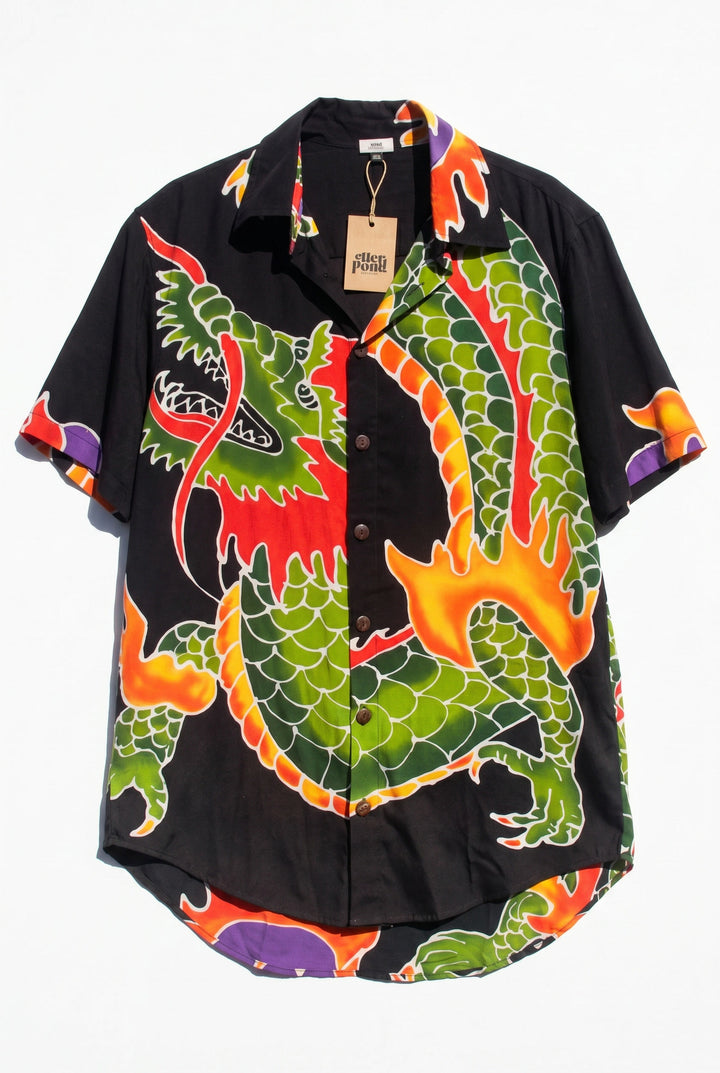 *BATIK DRAGON SHIRT / L-XL