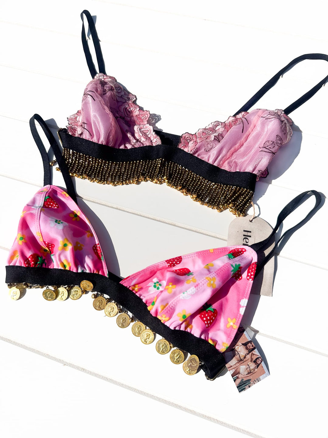 *BUNDLE 3 : PINK JINGLE BRALETTES X 2 / L-XL - SAMPLE SALE