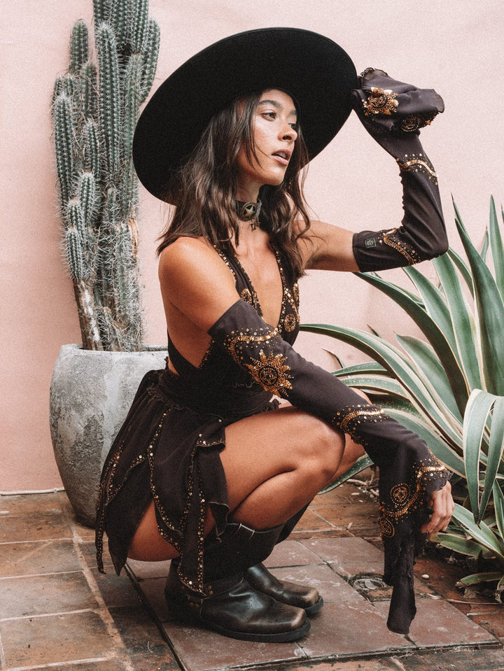 CASSIDY 2.0 PIXIE MINI DRESS - BROWN - Her Pony