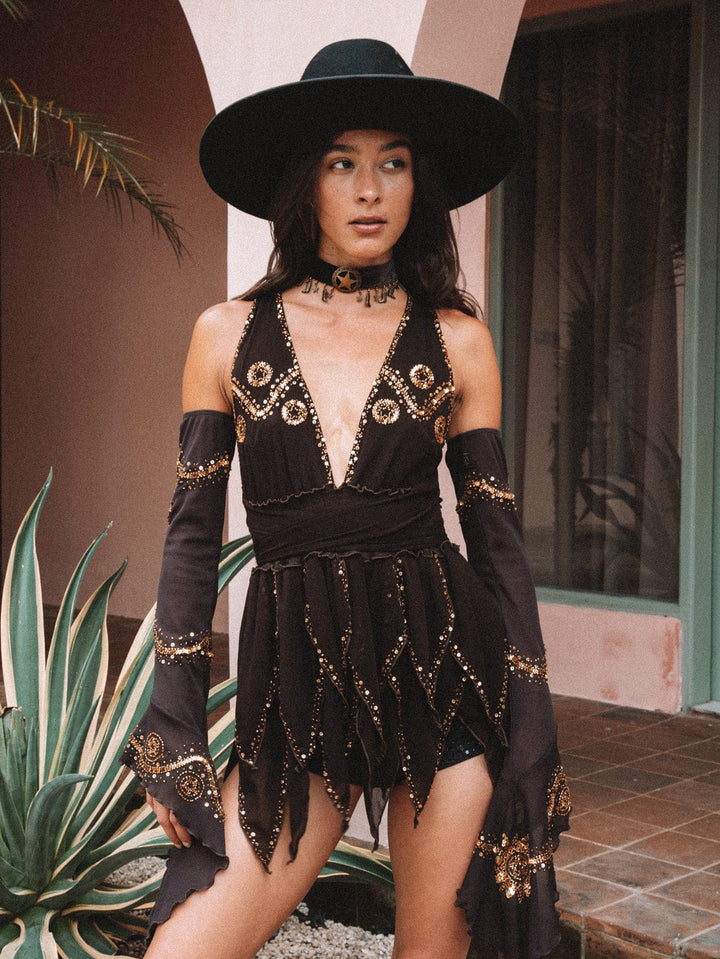 CASSIDY 2.0 PIXIE MINI DRESS - BROWN - Her Pony