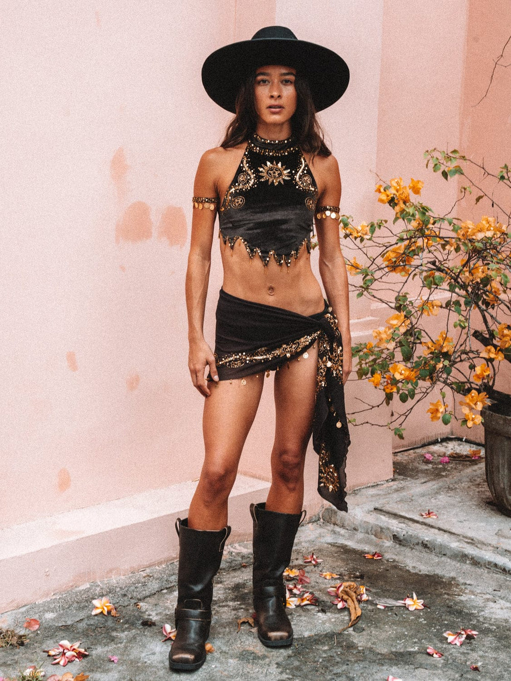 CASSIDY HIGH NECK - BROWN VELVET - Her Pony