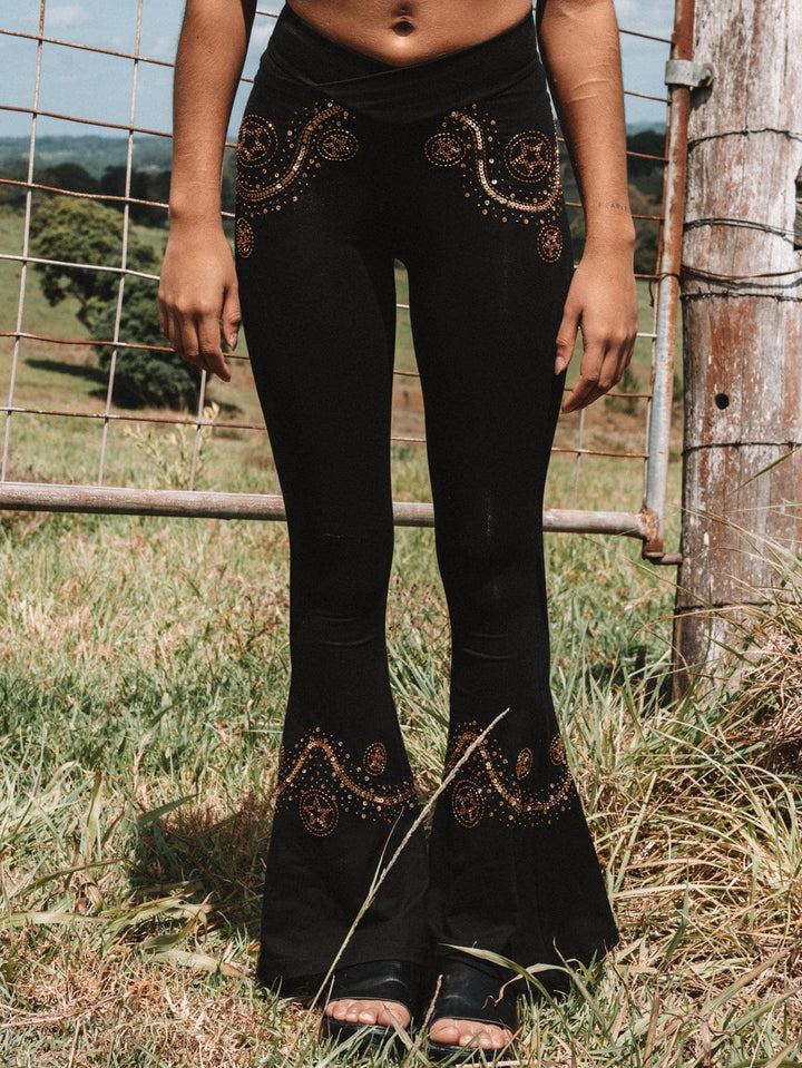 CASSIDY WESTERN FLARES - BLACK - Her Pony