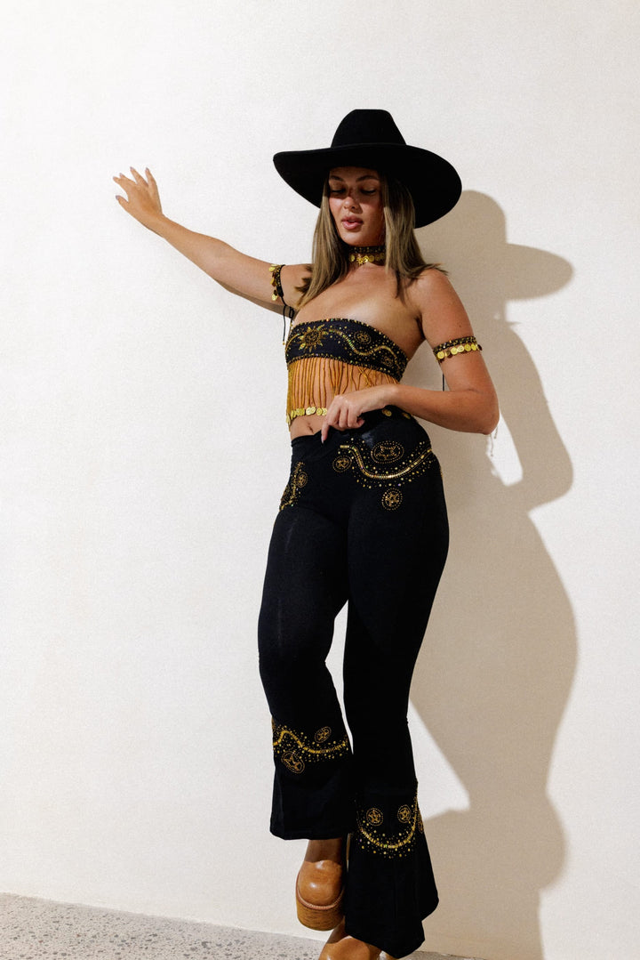 CASSIDY WESTERN FLARES - BLACK - Her Pony