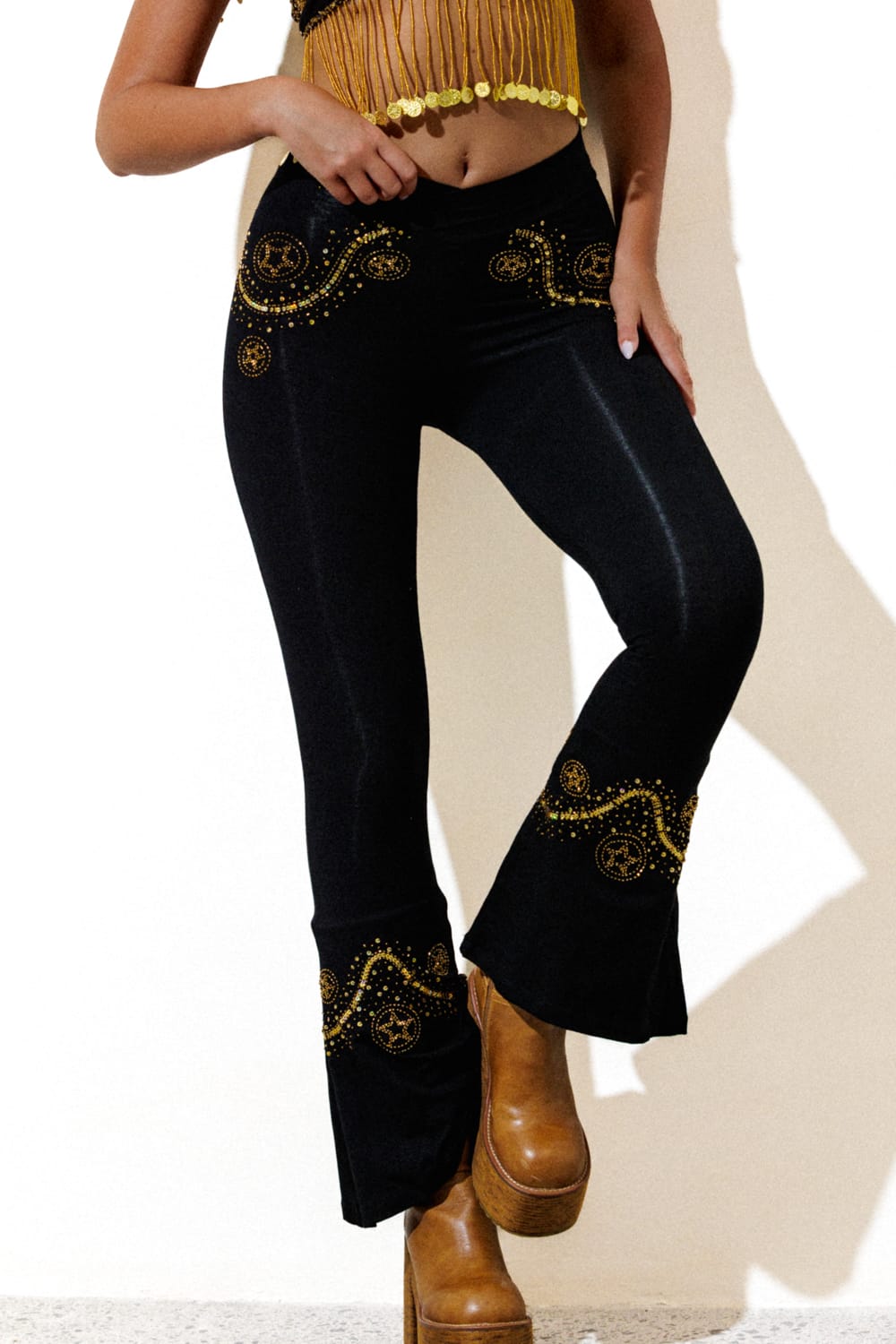 CASSIDY WESTERN FLARES - BLACK - Her Pony