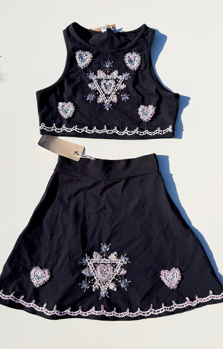 CHAKRA MINI SKIRT & MINI CROP SET / XXS-XS - Her Pony