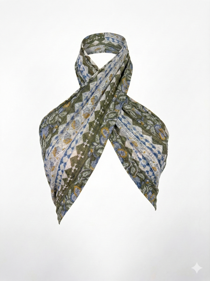 *VTG PRINTED COTTON BANDEAU / XS-S