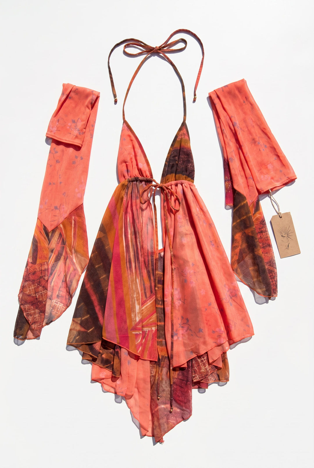 *GYPSIE DRESS & ARMWARMERS ORANGE / XS - VINTAGE