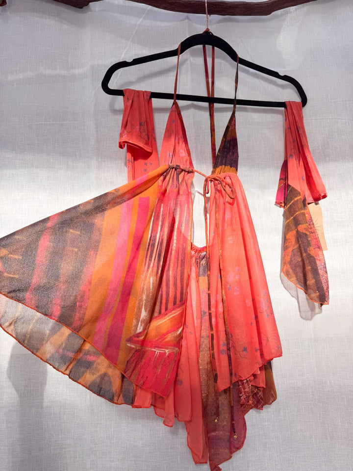 *GYPSIE DRESS & ARMWARMERS ORANGE / XS - VINTAGE