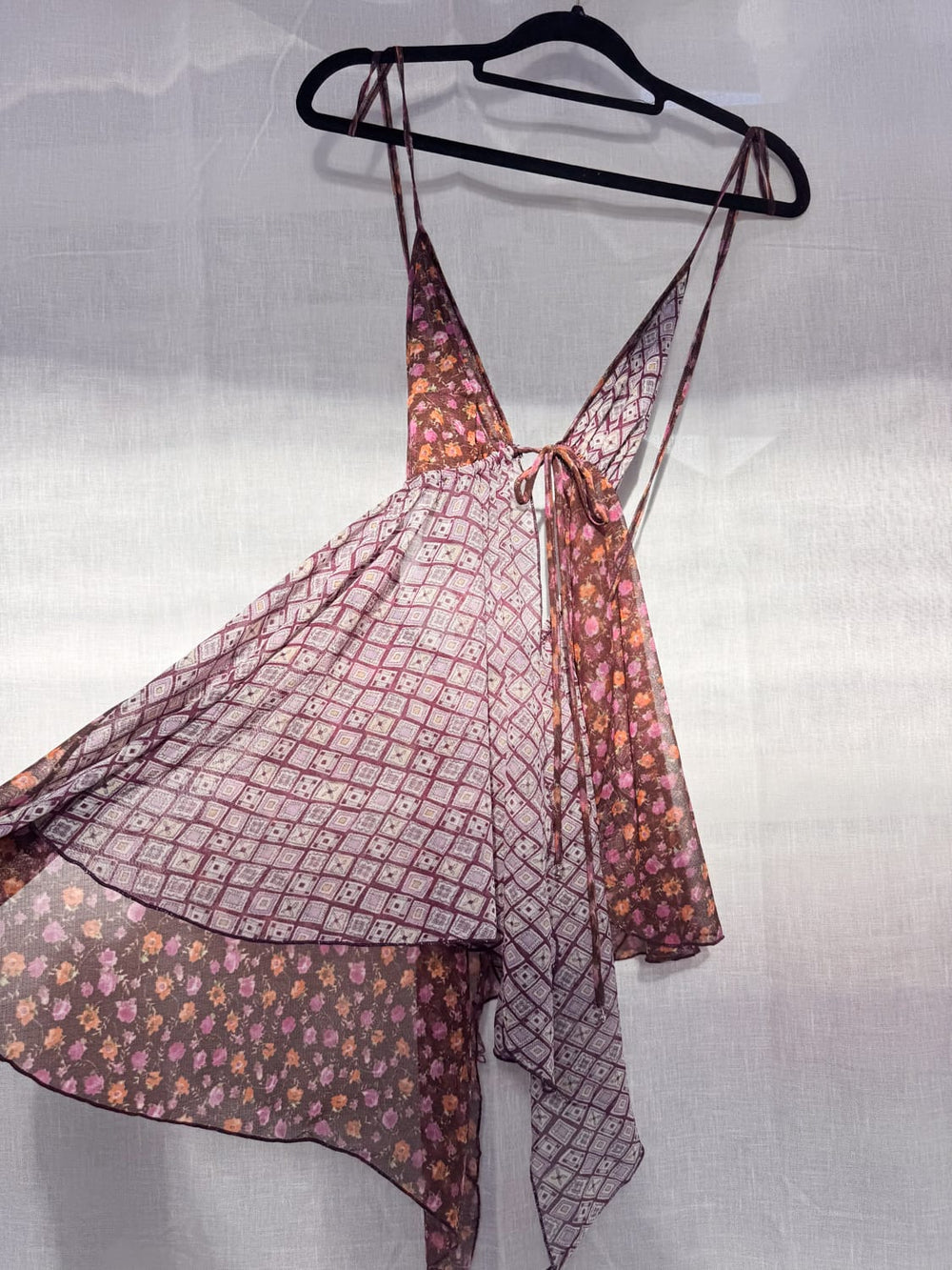*GYPSIE DRESS PATCHWORK PURPLE / XS - VINTAGE