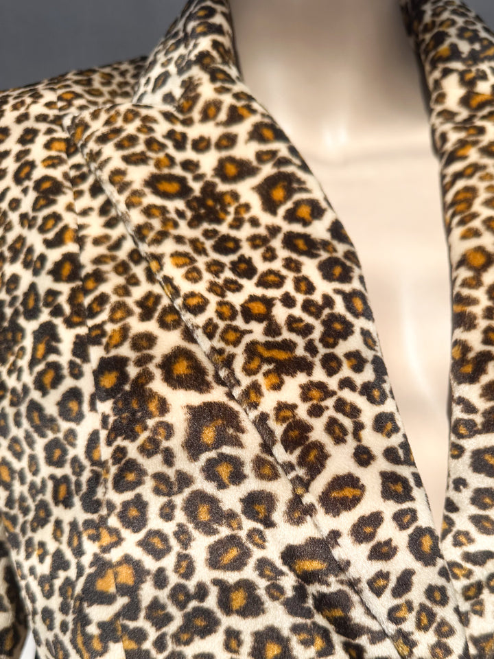 *Y2K DEADSTOCK VELVET LEOPARD JACKET / L-XL