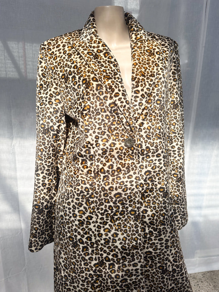 *Y2K DEADSTOCK VELVET LEOPARD JACKET / L-XL