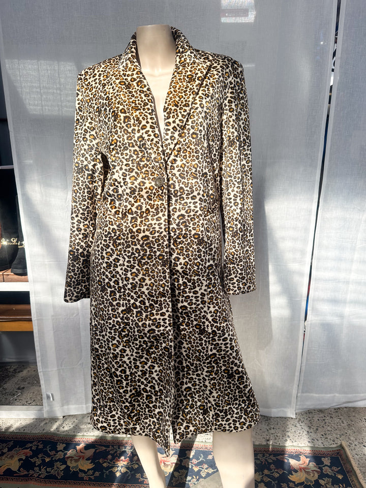 *Y2K DEADSTOCK VELVET LEOPARD JACKET / L-XL