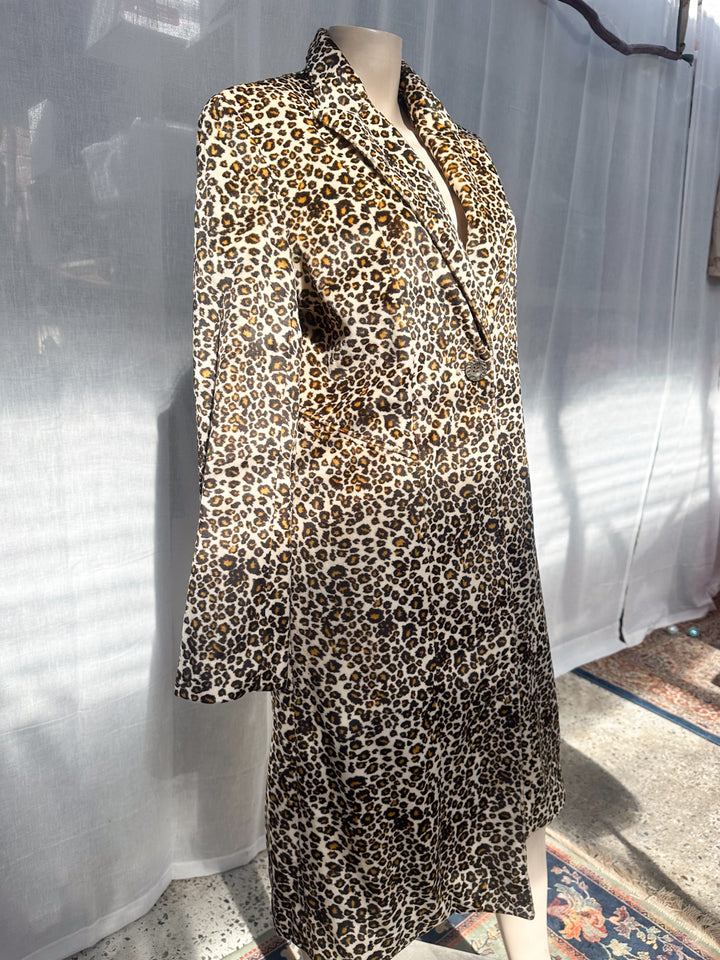 *Y2K DEADSTOCK VELVET LEOPARD JACKET / L-XL
