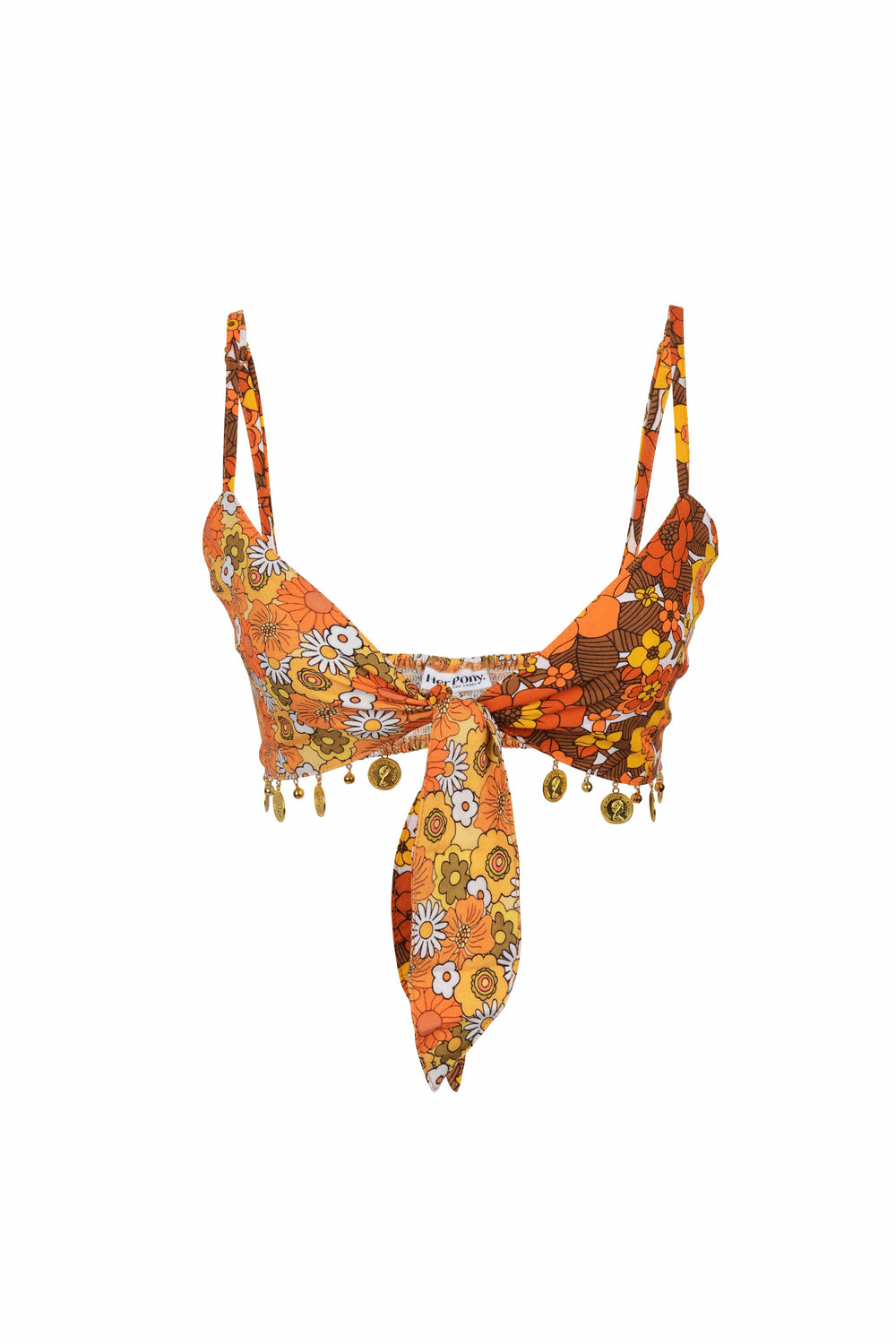 LUCKY PATCHWORK TIE FRONT JINGLE CROP - Her Pony