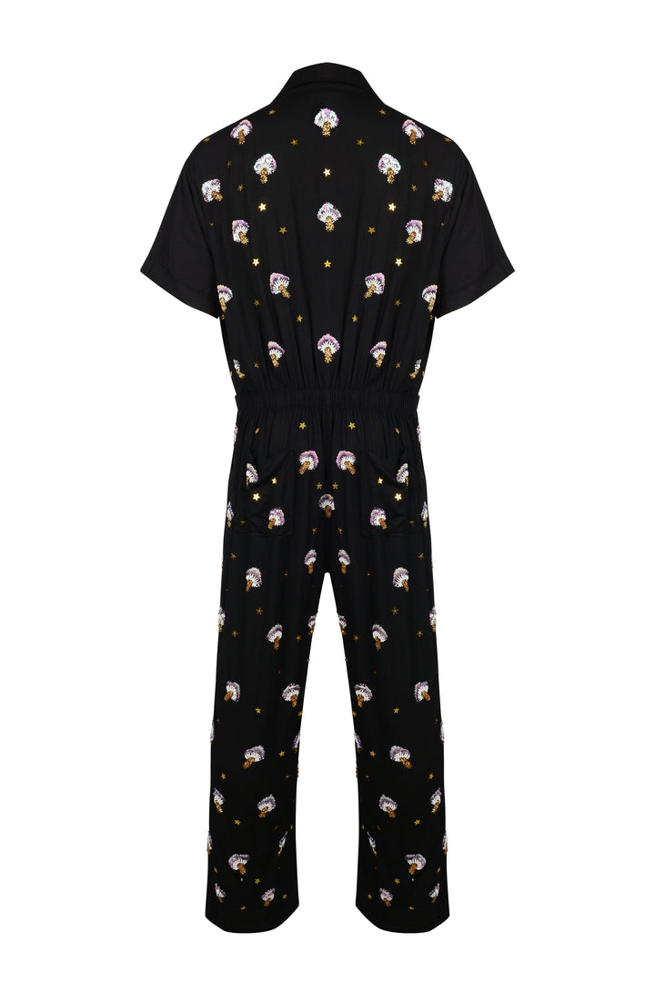 MADE TO ORDER / ARZAIA MUSHROOM BOILERSUIT - BLACK - Her Pony