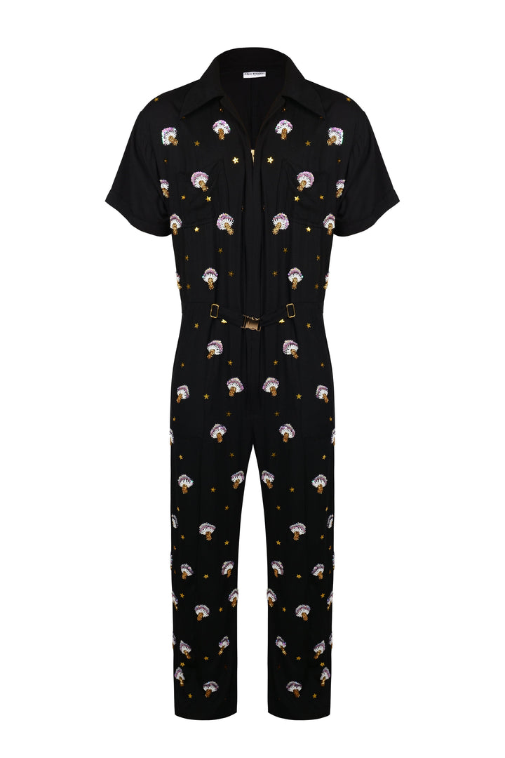 MADE TO ORDER / ARZAIA MUSHROOM BOILERSUIT - BLACK - Her Pony