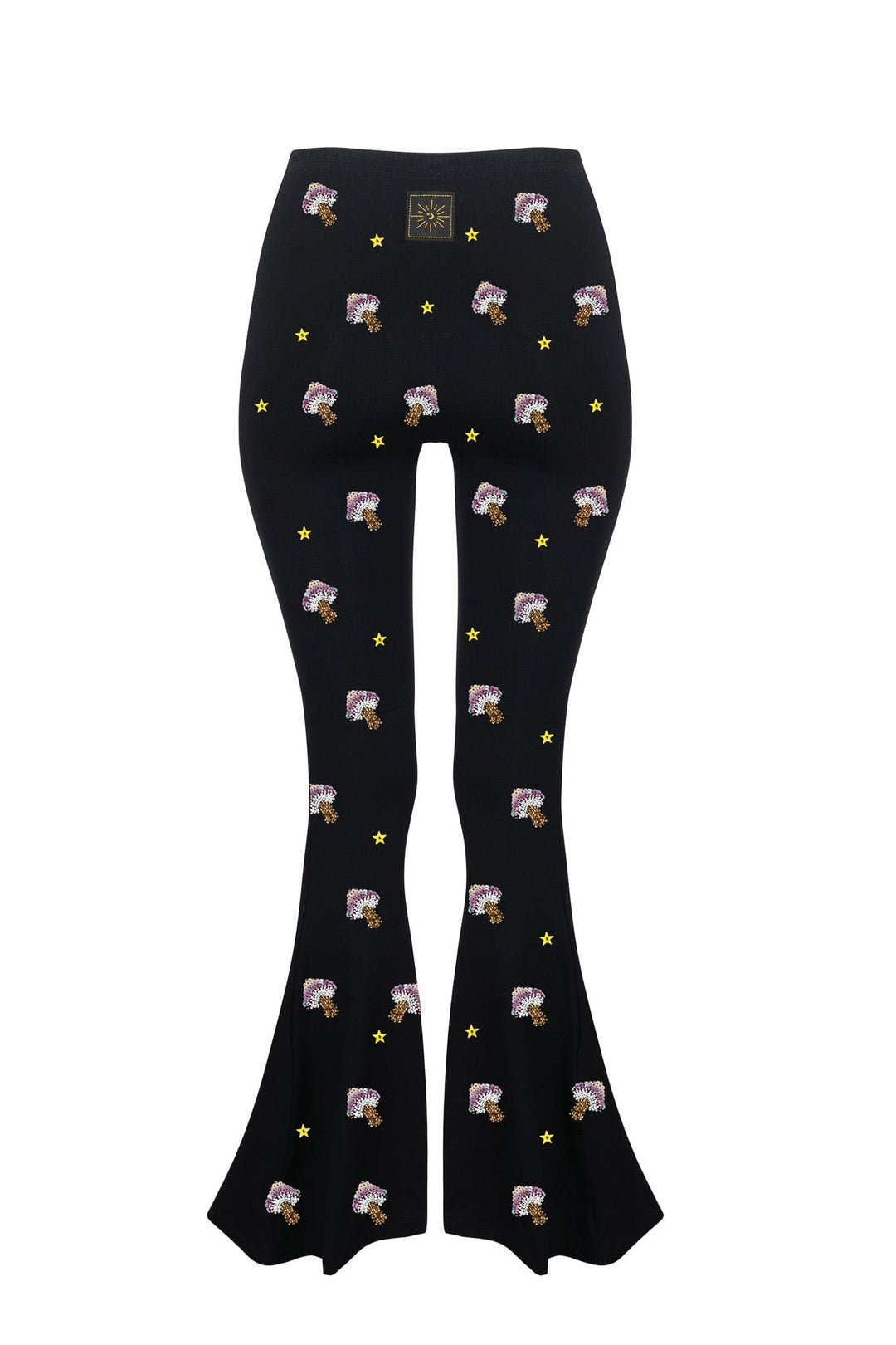 MADE TO ORDER / ARZAIA MUSHROOM HIGH WAIST FLARES - BLACK - Her Pony