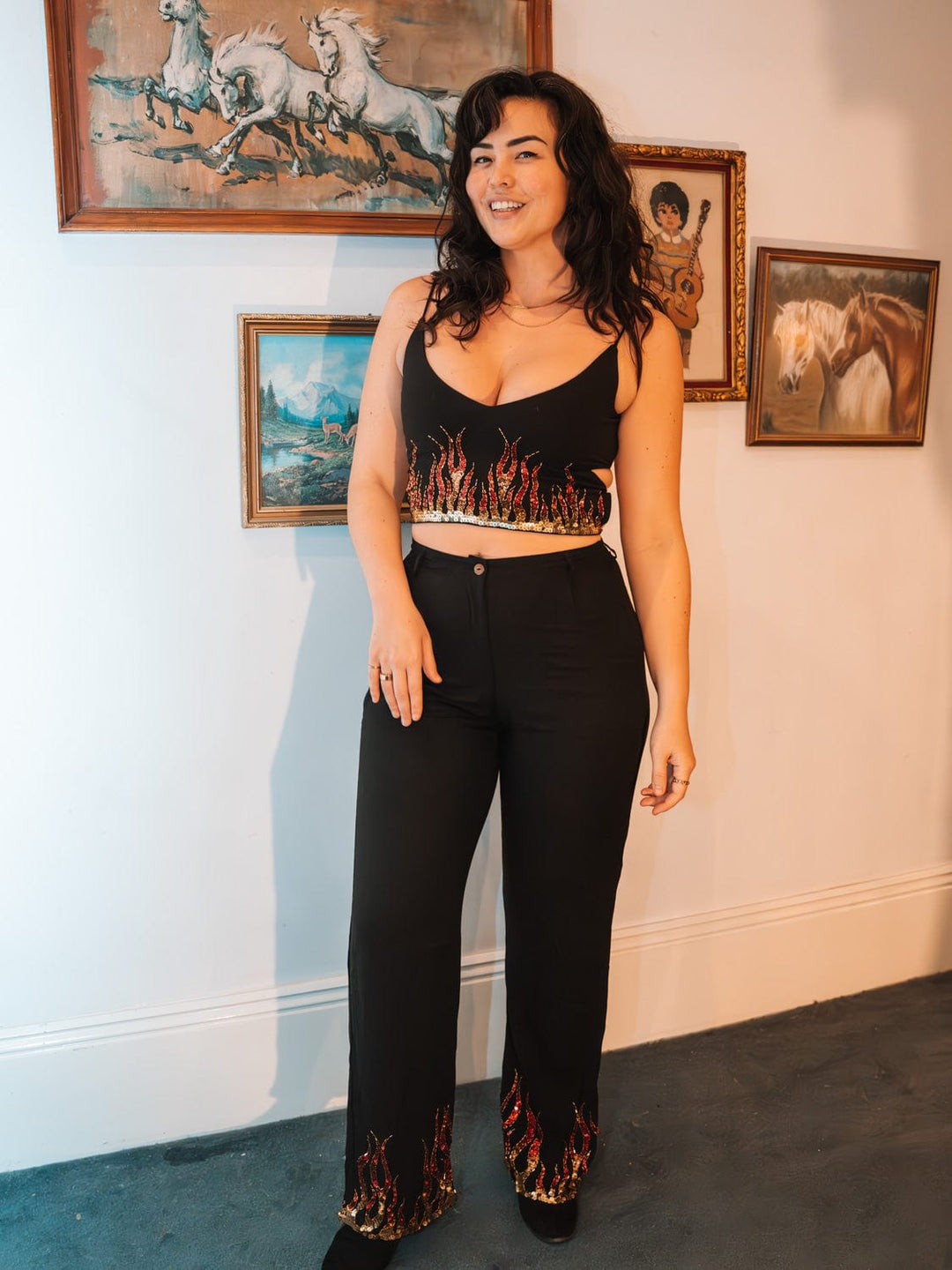 MADE TO ORDER / BLAZE SEQUIN SPARKLE UNISEX PANTS - Her Pony