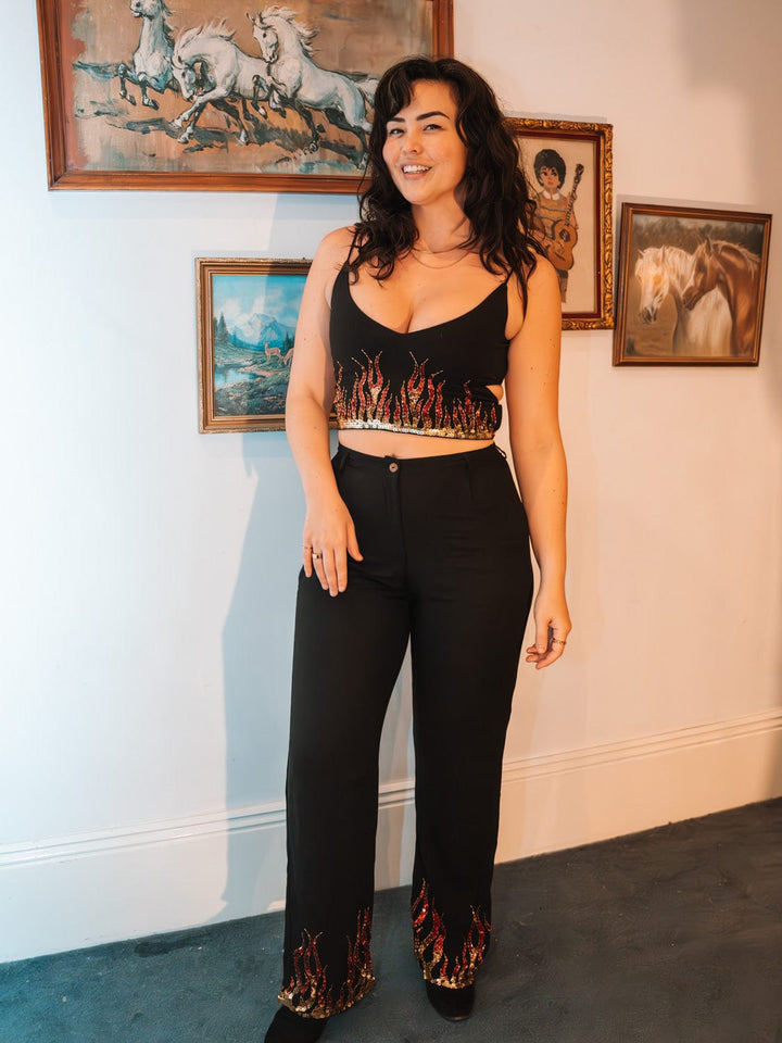 MADE TO ORDER / BLAZE SEQUIN SPARKLE UNISEX PANTS - Her Pony