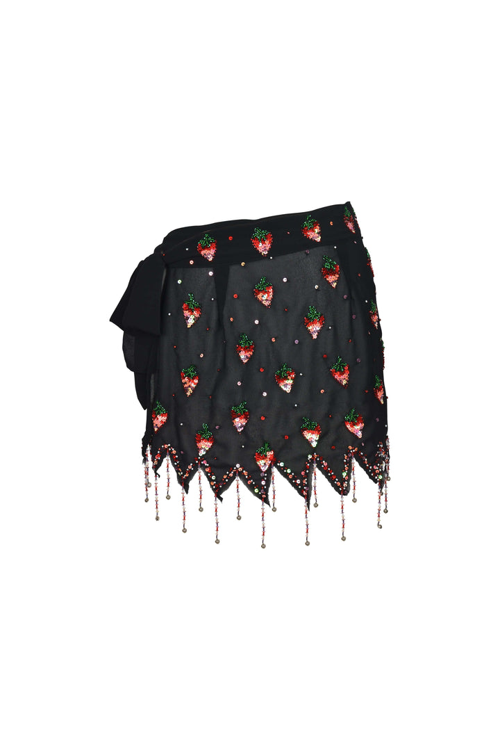 MADE TO ORDER / SOLÈNE STRAWBERRY PIXIE TIE SKIRT - Her Pony