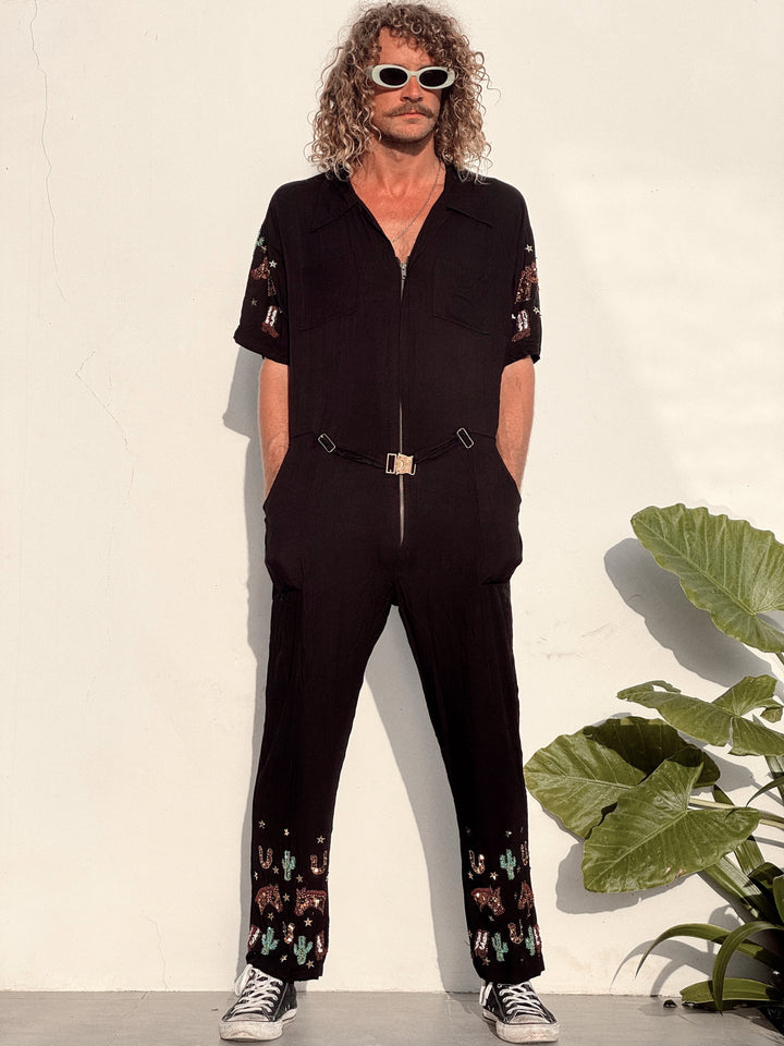 MADE TO ORDER / YEE-HAW WESTERN SPARKLE BOILERSUIT - Her Pony