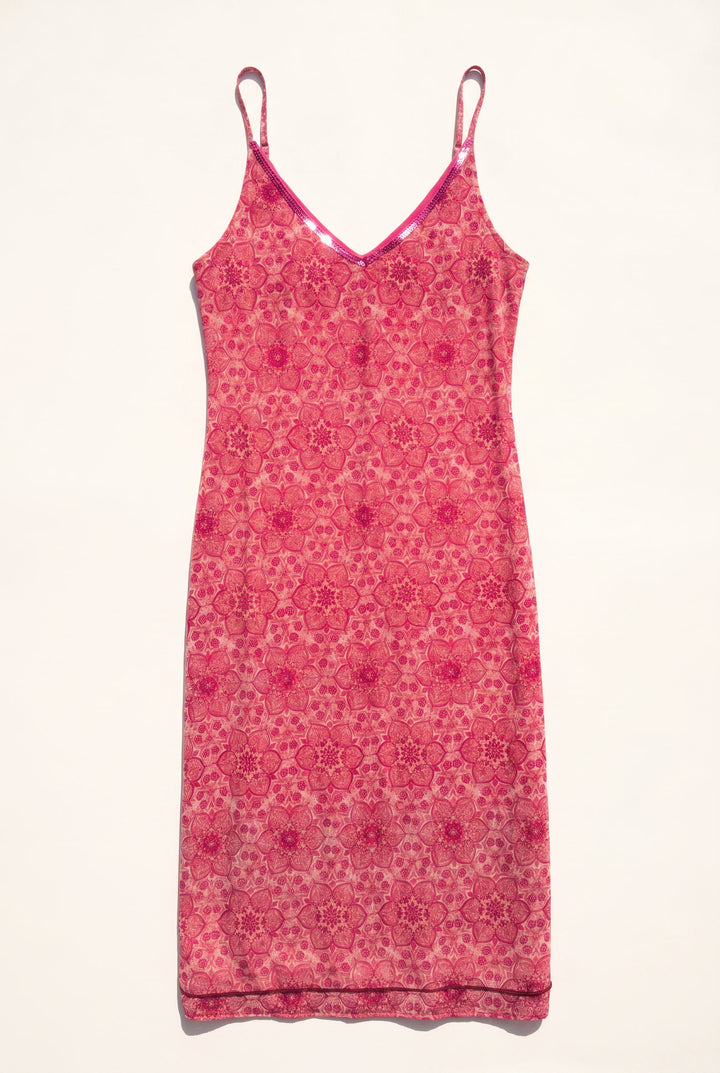 *VTG PINK MIDI DRESS / M