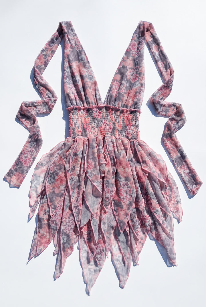 *TILY PINK MESH PIXIE DRESS - M/L