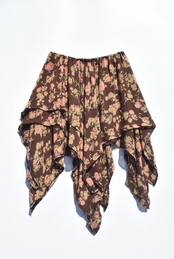 *EARTHY FLOWER PIXIE SKIRT / S-M