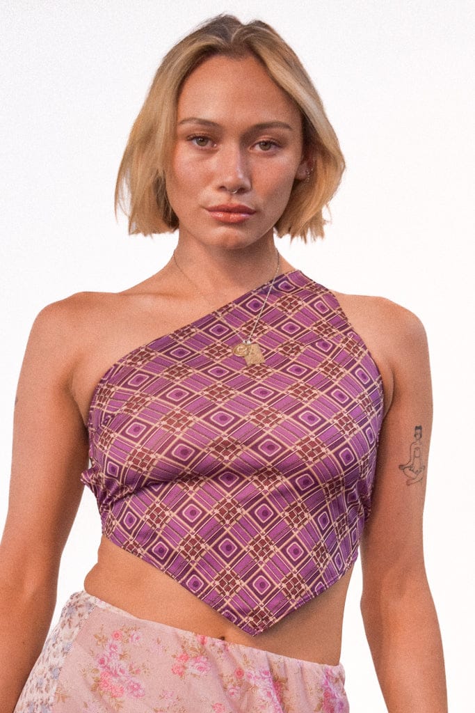!ONE SHOULDER TOP - PURPLE - HER PONY VINTAGE