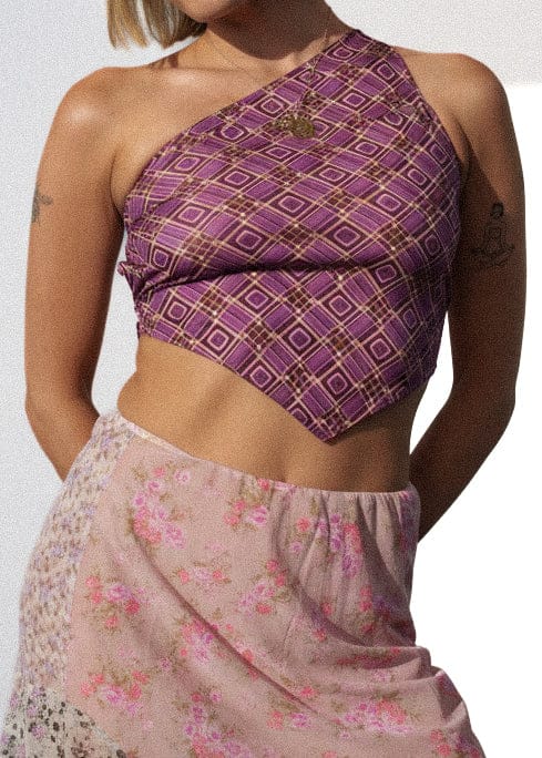 !ONE SHOULDER TOP - PURPLE - HER PONY VINTAGE