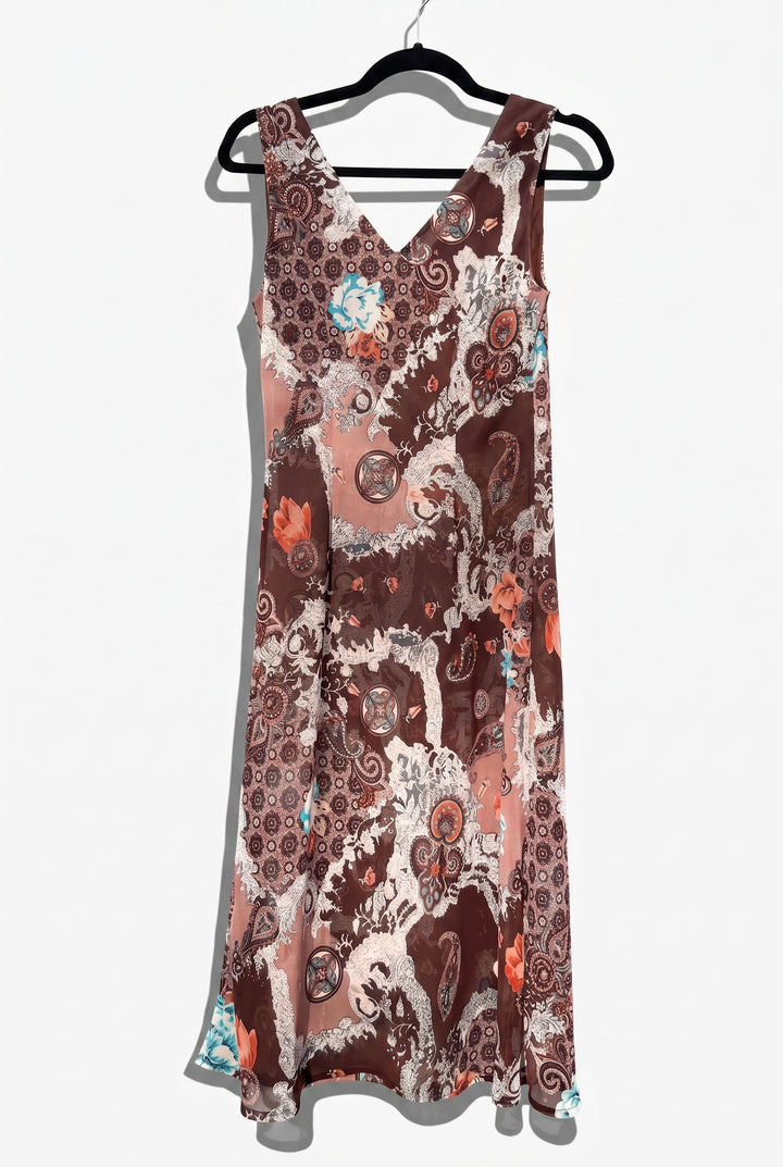 *VTG Y2K PAISLEY MIDI DRESS / M