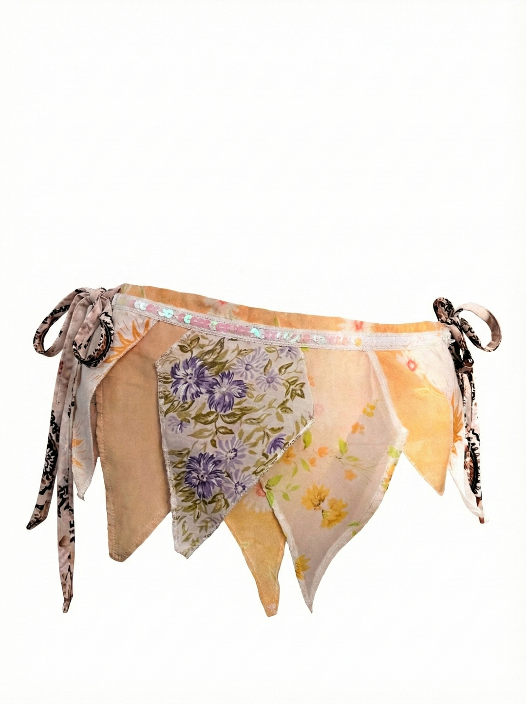 *VTG PATCHWORK SPARKLE PIXIE SKIRT / XS-S