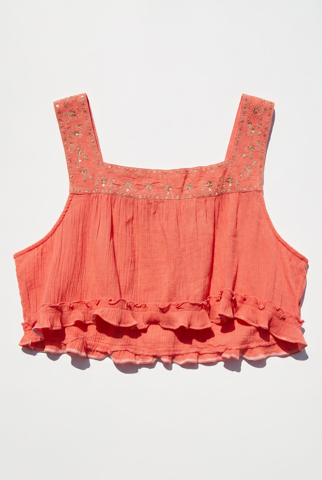 *PEACH EMBROIDERED COTTON TOP / XL-XXL - VINTAGE