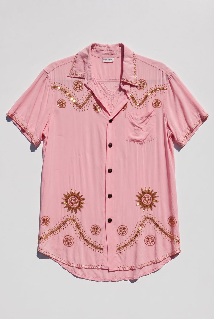 *PINK WESTERN SAMPLE SHIRT / M