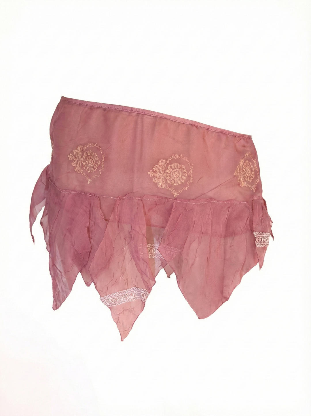 *VTG PINK CHIFFON PIXIE SKIRT / XS