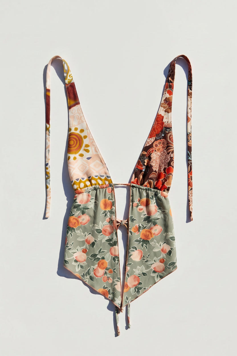 *MEADOW PATCHWORK PIXIE HALTER / XS