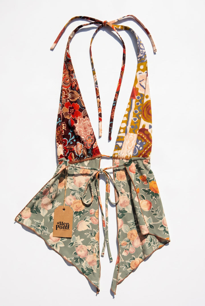 *MEADOW PATCHWORK PIXIE HALTER / XS