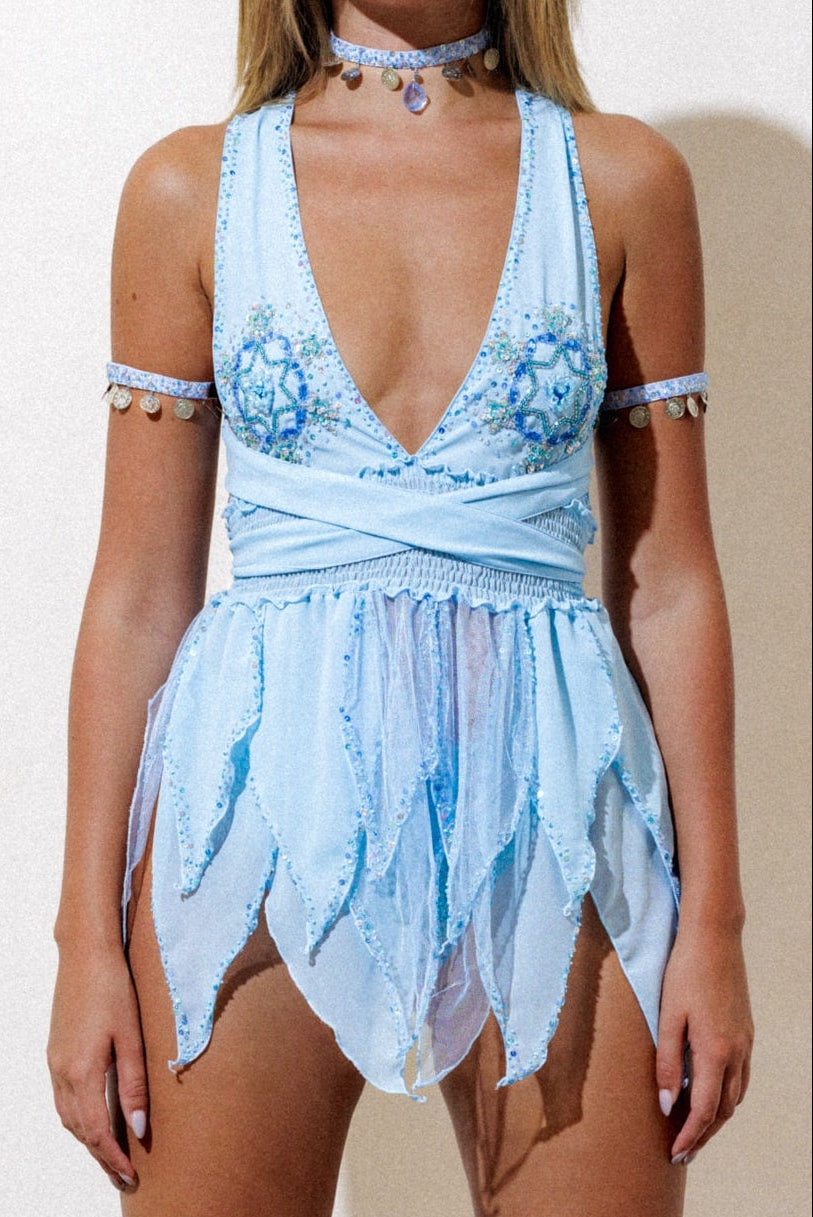 PRE-ORDER / SAPHIRA PIXIE MINI DRESS - BLUE - Her Pony
