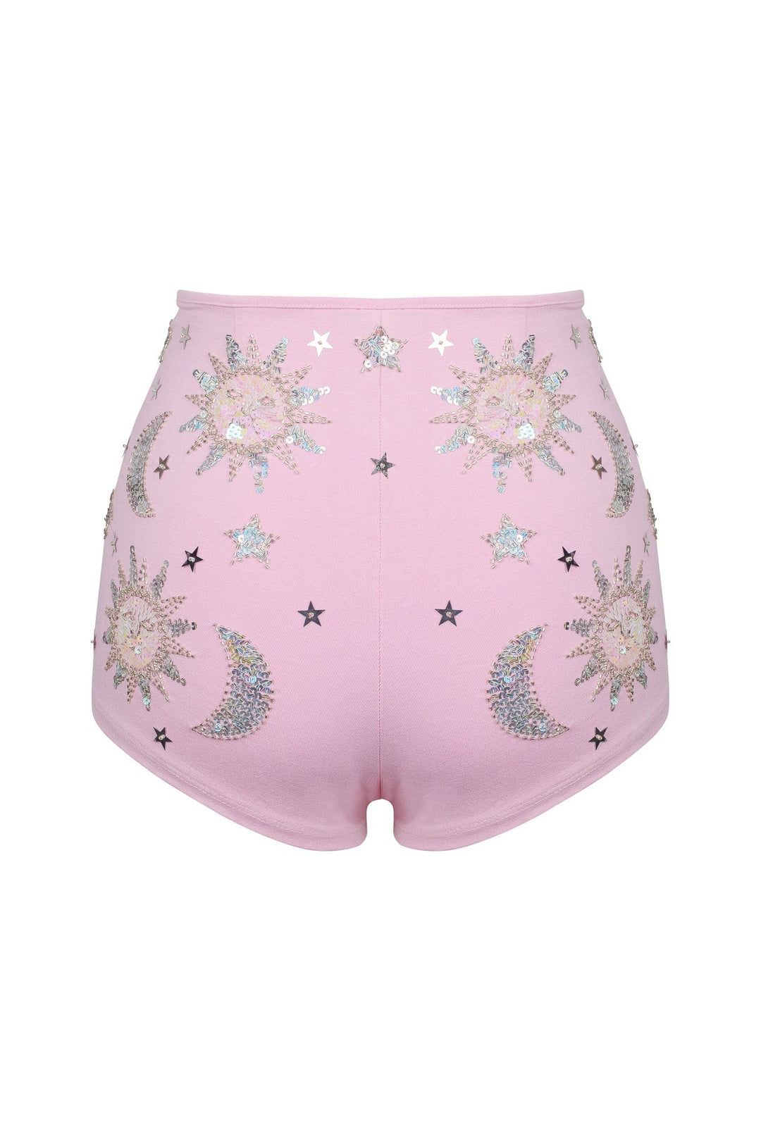 PRE-ORDER / STELLA SEQUIN SPARKLE HOT PANT SHORTS - PINK/SILVER - Her Pony