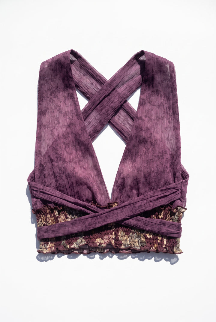 *SUMI PATCHWORK SILK PRINCESS TOP / XS-S