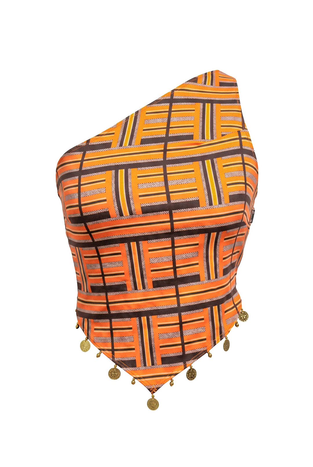 RUMI EMBELLISHED BACKLESS TOP - '70s STRIPE - HER PONY VINTAGE