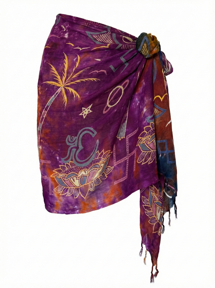 *VTG Y2K CELESTIAL 'OM' LOTUS SARONG