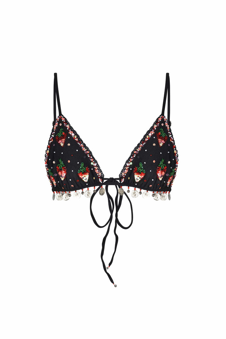 SOLÈNE STRAWBERRY JINGLE BIKINI TOP - Her Pony