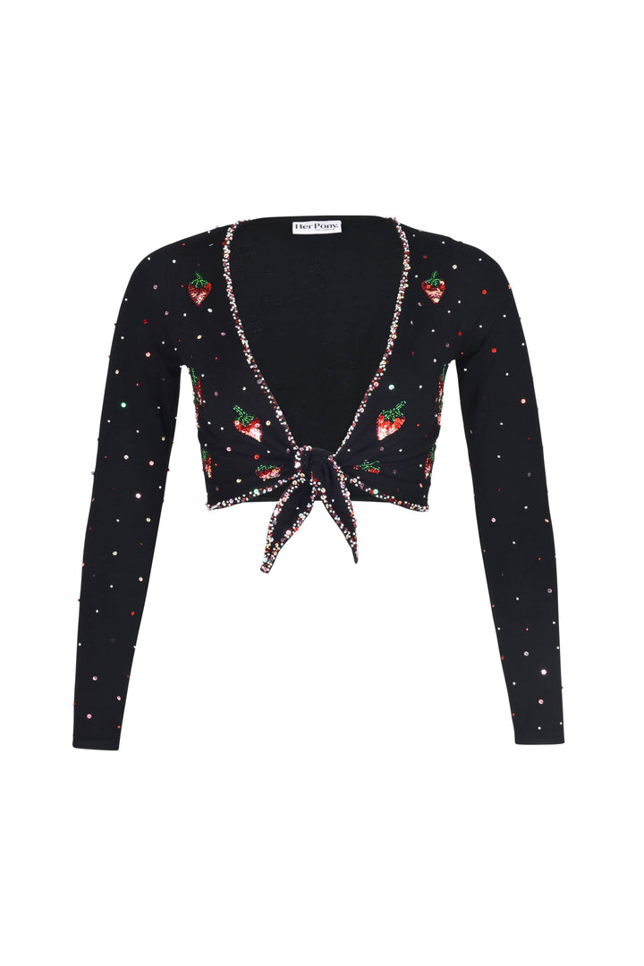 SOLÈNE STRAWBERRY LONG SLEEVE MINI CROP - Her Pony