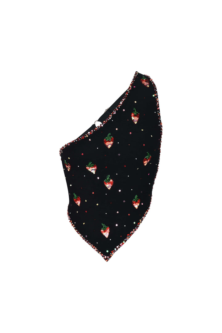 SOLÈNE STRAWBERRY ONE SHOULDER TOP - Her Pony