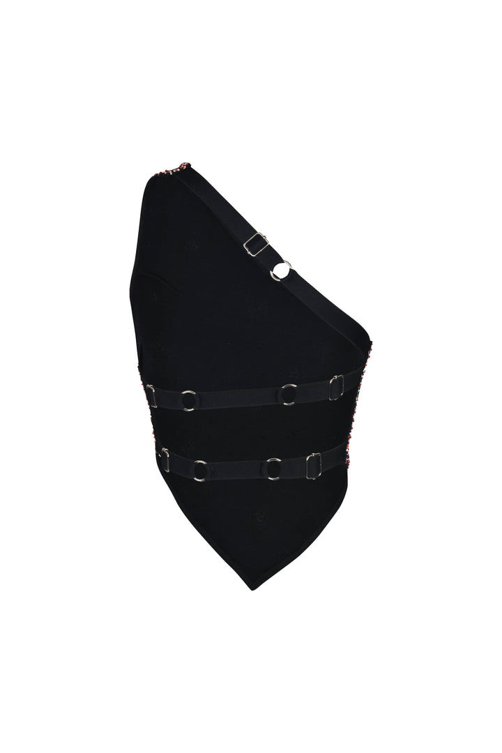 SOLÈNE STRAWBERRY ONE SHOULDER TOP - Her Pony